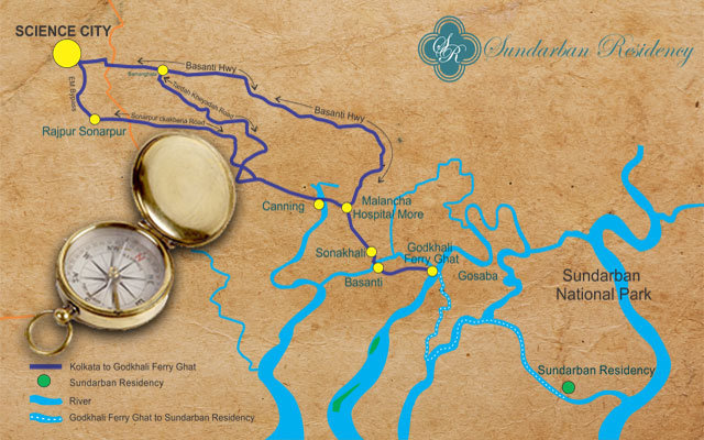 Map of  Sundarban Residency